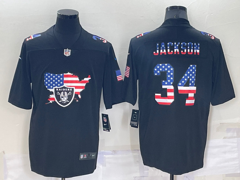 Men's Las Vegas Raiders #34 Bo Jackson Black Team Jersey